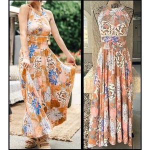 PETAL & PUP NEWELL Maxi Dress Orange Size M